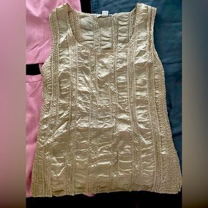 Gold tank dress top long